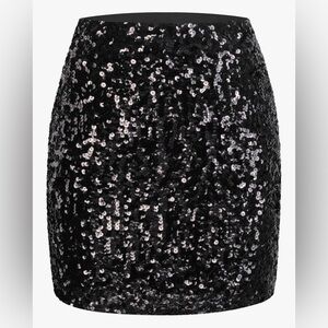 Glamorous Black Sequin Mini Skirt